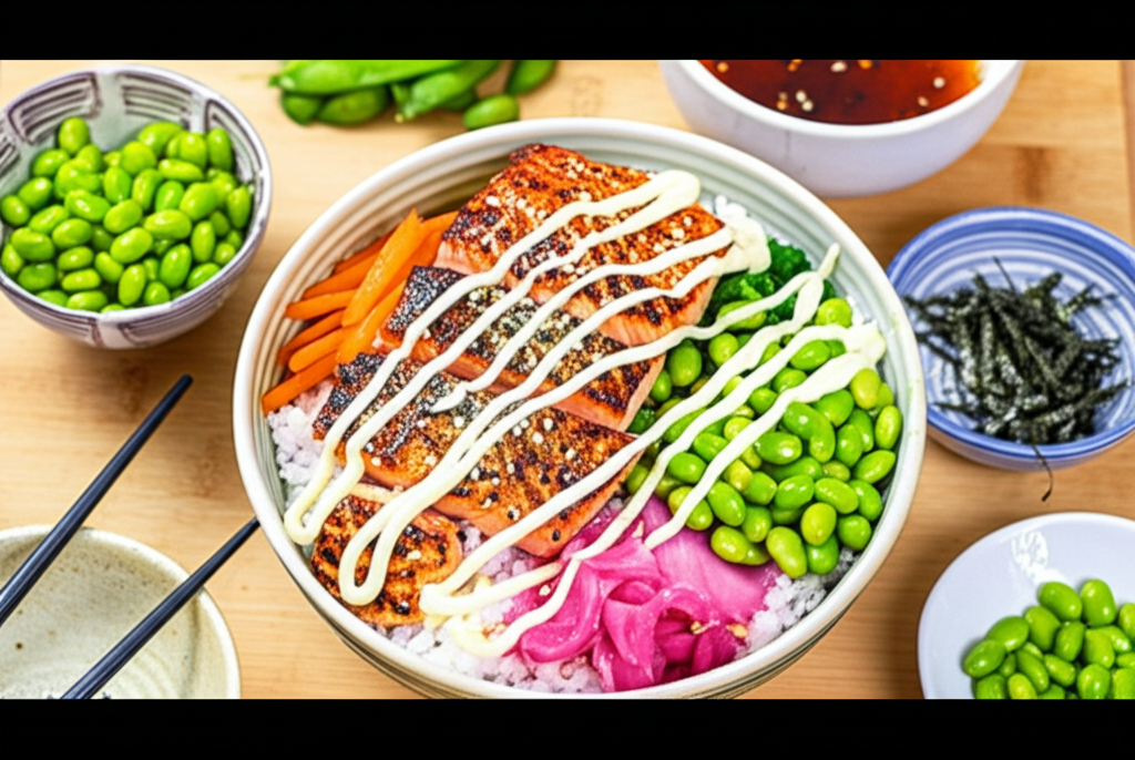 Grilled Salmon Rice Bowl